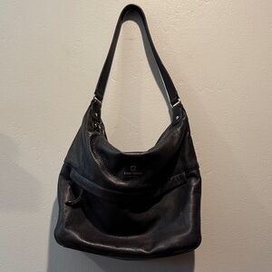 Kate Spade Pebbled Soft Black Leather Full Size Shoulder Bag Purse